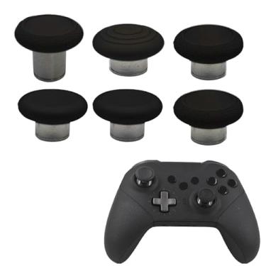 Imagem de CaoXiong- 6 em 1 Thumbsticks de substituição para controle Xbox Elite 2, acessório de joystick de troca para controle Xbox Elite Series 2, Xbox Elite Series 2 Core (preto)