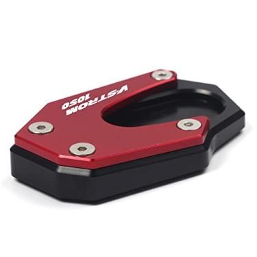 Imagem de Acc-Creativity Suporte de pé de motocicleta com ampliador lateral para placa de extensão compatível com Suzuki V-STROM DL1050 XT 2020 (vermelho)