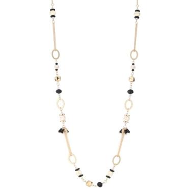 Imagem de Dazylleco Colares longos de ouro boho para mulheres, corrente com contas, colar longo, bijuteria de ouro, presente de aniversário para ela, Pedra, Sem Pedra Preciosa