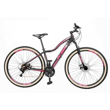 Imagem de Bicicleta Aro 29 Alumínio 24 Marchas – Freio a Disco Mecânico, Suspensão 80mm, Transmissão 3x8, Ideal para Trilhas Leves e Uso Urbano,15,Preto Rosa