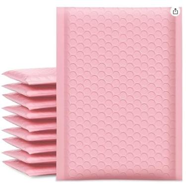 Imagem de YGM Envelopes de bolha acolchoados envelopes de plástico bolha para envio de envelopes de plástico bolha à prova d'água Envelope de plástico de plástico para embalagem a granel (rosa, 4 x 8 (10 peças