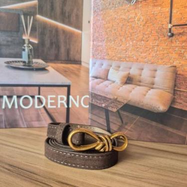 Imagem de Cinto FINO Feminino Fivela de LAÇO inspiração CAMURÇA com toque macio 