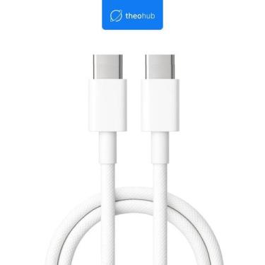 Imagem de Cabo USBC para USBC Nylon Trançado 1m 60W Branco Carregamento Rápido P
