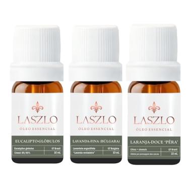 Imagem de Kit 3 Óleos Essenciais Naturais – Eucalipto Glóbulus, Lavanda-Fina GT e Laranja-Doce Pera – Aromaterapia, Bem-Estar e Purificação – 10ml Cada
