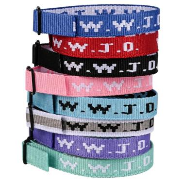 Imagem de Meajjew Pacote de pulseiras WWJD para mulheres e homens, pulseiras ajustáveis para presentes de Jesus Cristão, pulseiras WWJD - What Would Jesus Do, Fibra de poliéster, Sem Pedra Preciosa