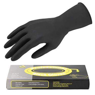 Imagem de Luvas para cabelo Segbeauty, 20 unidades, preto, reutilizável, cor de cabelo, luvas profissionais laváveis, acessórios para coloração de cabelo, acessórios para limpeza doméstica, salão, salão, salão, grande