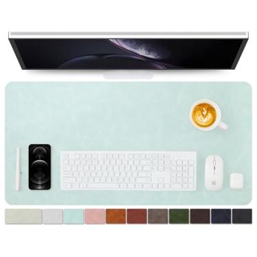 Imagem de Tapete de mesa de couro envelhecido - Almofada de mesa de poliuretano antiderrapante para escritório e casa - Organização de mesa e acessórios - Ideal para mouse pad grande e tapetes de mesa em cima