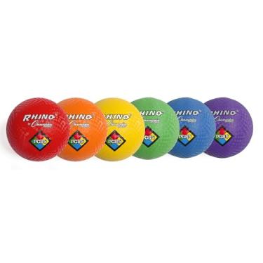 Imagem de Champion Sports PG85XSET Conjunto de bolas de parquinho com bomba, 21,5 cm conjunto de 6, sortidos