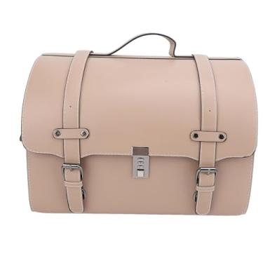 Imagem de Generic Bolsa de Cauda de Motocicleta, Bag de Bagagem de Motocicleta Resistente à água PU 29.5L Capacidade Com Trava para Veículos Elétricos de Scooters (Café)