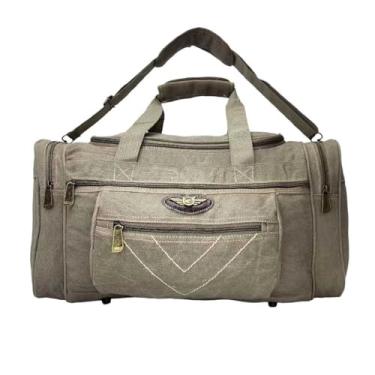 Imagem de Bolsa de Viagem Sacola Transversal LONA 60L bolsa de mão, mala de viagem(7011-23 Bege)