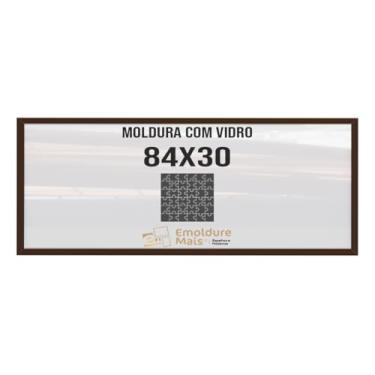 Imagem de Moldura para Quebra Cabeça Cabeca 84x30 750 peças Com Vidro para Quadro Puzzles Grow cor Marrom