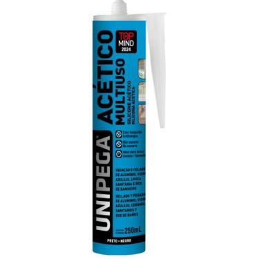 Imagem de Silicone Unipega Acético Multiuso Preto - 250ml
