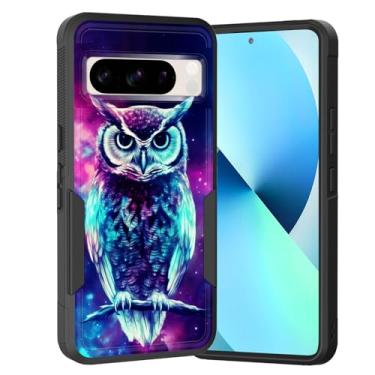 Imagem de KJFHDJFDH Capa para Pixel 8 Pro, camada dupla, híbrida, resistente, resistente, à prova de choque, PC rígido + capa protetora de silicone macio para Google Pixel 8 Pro de 6,7 polegadas 2023, Galaxy