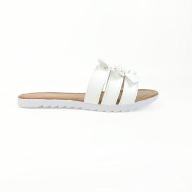 Imagem de Rasteirinha Clássica 3 tiras com laços - Tulip Shoes, Branco, 37
