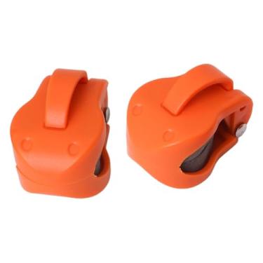 Imagem de RNXRZANK 2x Correias de Suporte de Haste de Ing Clipes de Amarração de Poste Protetor de Envoltório de Bola Fixa para Transporte No Solo Armazenamento Garagem, Laranja, Tamanho real