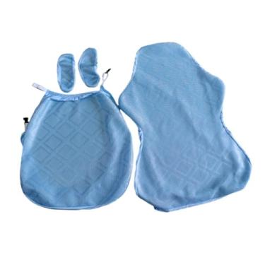 Imagem de FJMQHU Capas para Cadeiras de Computador E Escritório, Capas Elásticas com Apoio de Braço E Encosto, Proteção Removível, Azul, Tamanho real