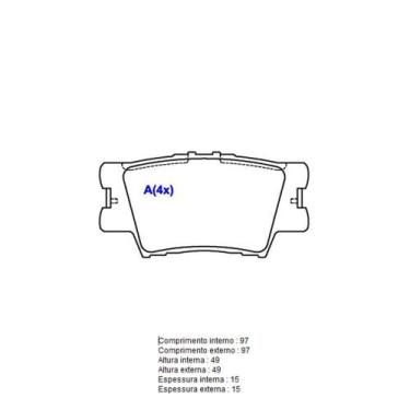 Imagem de Pastilha Freio Convencional Traseira Sem Alarme Sistema Akebono 2386 S