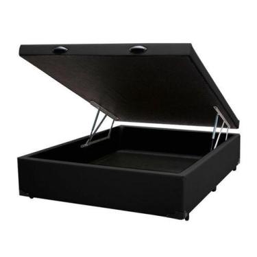 Imagem de Base Box Baú Casal Suede Preta - Fabrica de tudo