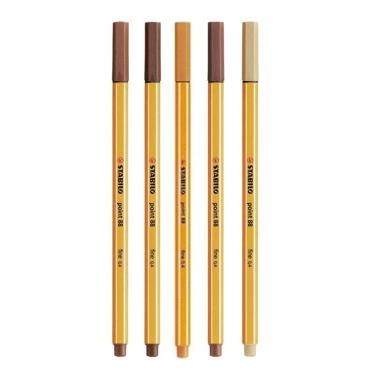 Imagem de Caneta Fineliner 0.4mm Point 88 5 Tons de Marrom - Stabilo