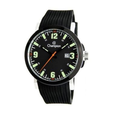 Imagem de Relógio Masculino Prata Calendário Borracha Champion Ca31711