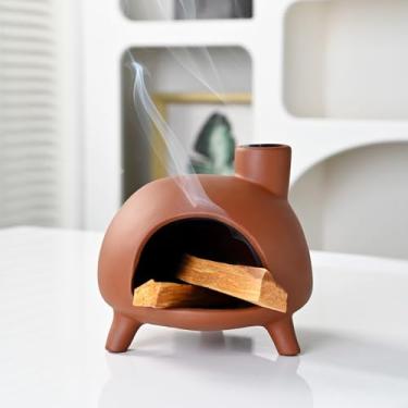 Imagem de Zvaiuk Queimador de cerâmica artesanal Palo Santo – Mini Chimenea incenso para Palo Santo e palitos. Suporte de sálvia para aromaterapia, ioga, presente de meditação e decoração de casa (amarelo)