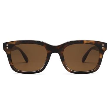 Imagem de Appassal Óculos de sol retangulares retrô para mulheres e homens, vintage, anos 90, moda, moda, 2025, óculos escuros quadrados AP3731, C2 Tartaruga/marrom, M