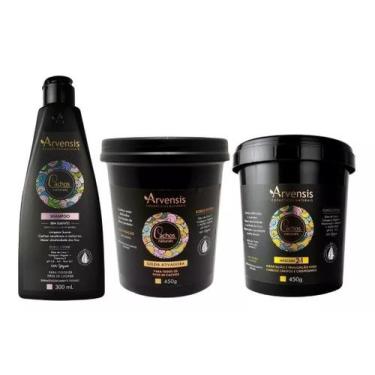 Imagem de Kit Arvensis Cachos Shampoo + Geleia Alta 450G + Máscara 2X1
