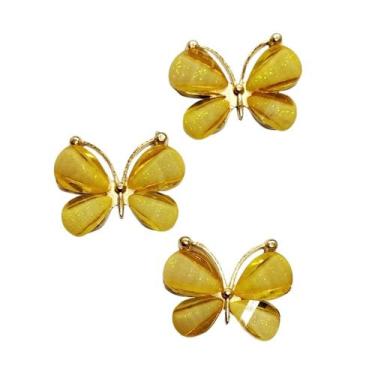 Imagem de Aplique metal borboleta 23x30mm (1un) - LADEIRA, AMARELO