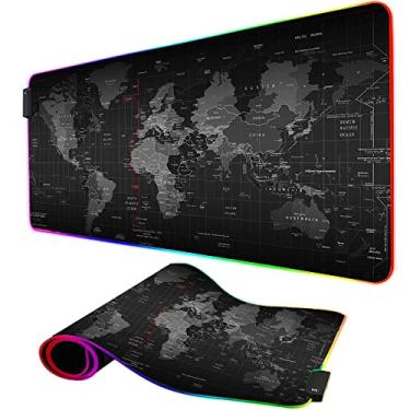 Imagem de Imegny Mouse pad para jogos RGB, tapete de mouse profissional para jogos com luzes LED coloridas, controle suave e de precisão 89,9 x 39,9 cm