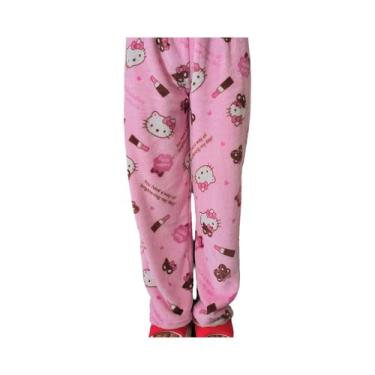 Imagem de Calças De Pijama De Fleece Macio Para Mulheres Sanrio Hello Kitty Kawa