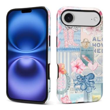 Imagem de ANLUN STORE Capa para iPhone 17 Air, proteção dupla híbrida macia TPU rígido PC à prova de choque, antiarranhões, fina, protetora para iPhone 17 Air Beachy Blue Coastal Collage Design