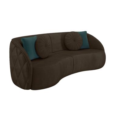 Imagem de Sofá 3 Lugares Para Sala Living Olimpo 288 cm M03 Veludo Marrom - Lyam Decor