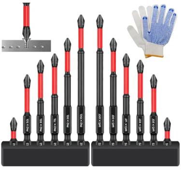 Imagem de Frstem Conjunto de brocas de chave de fenda de impacto, brocas eletricistas FPH2 com luva isolada, liga de aço S2 resistente à ferrugem, serve para ferramentas sextavadas de 1/10.2 cm, (2,5/5/6,5/7/9