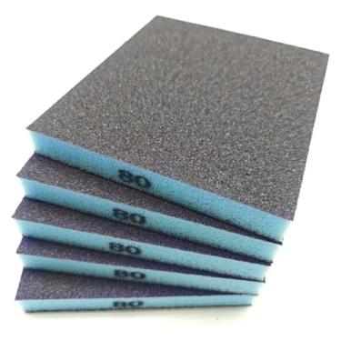 Imagem de 5/6 peças de esponja de lixa grossa média fina bloco de lixamento esponja lixa para metal madeira vidro lavável e reutilizável