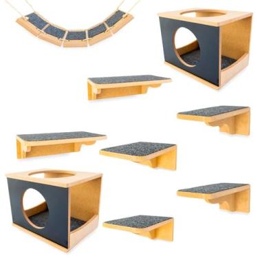 Imagem de Playground Gatos REFORÇADO MDF 15MM Suporta 25Kg Montado Playground Ga