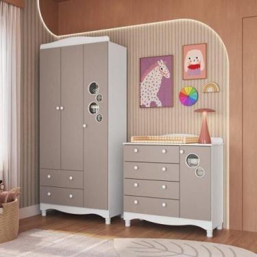 Imagem de Conjunto para Quarto Infantil com Guarda-Roupa e Cômoda Trocador Encan