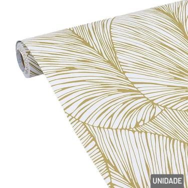 Imagem de Papel De Parede 45cm X 5m Folhas Douradas - Tudo Em Caixa