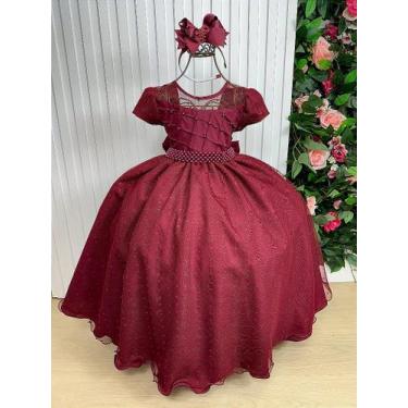 Imagem de Vestido Longo Marsala Giovanella para Crianças, Falu red, 4