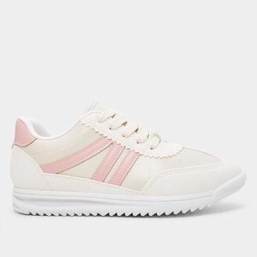Imagem de Tênis Infantil Molekinha Casual Menina, Branco, Rosa, 31