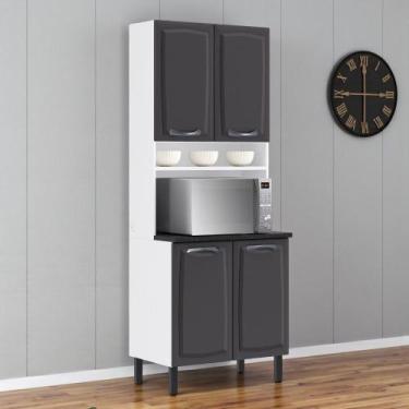 Imagem de Paneleiro em Aço 4 Portas 80cm Nicho para Forno New Premium Itatiaia