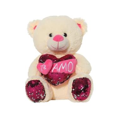 Imagem de For Kids - Pelúcia Urso com coração TE AMO com lantejoulas 35 cm