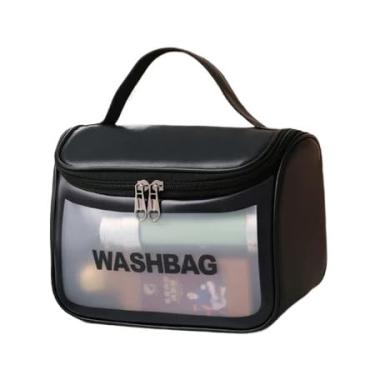 Imagem de Necessaire Viagem, Kit 3 Necessaire Bolsa Portátil Transparente para Viagem Cosméticos Produtos de Higiene Pessoal(PRETO/QB36008)
