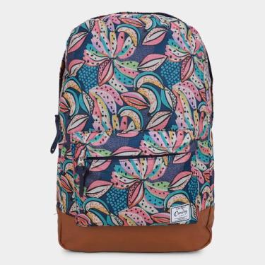 Imagem de Mochila Yins Brasil Floral, Azul, Rosa, Único