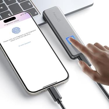 Imagem de NEWQ Ssd Portátil Touch De 512 Gb Para Dispositivo Usb C (Com Aplicativo Gratuito), Backup E Criptografia, Impressão Digital, Unidade Estado Sólido Externa Iphone 15/16, Android, Ipad, Mac/Win, Pc,
