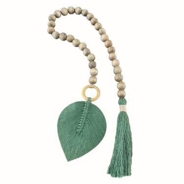 Imagem de Colar de Mesa Decorativo em Madeira e Macramê Adordo Enfeite Home Decor - 1m | Estilo Boho Chic | Verde