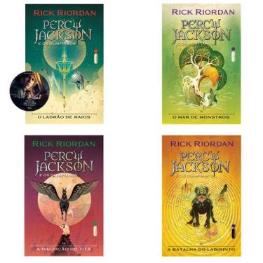 Imagem de Kit 4 Livros, O ladrao de raios Vol.1+ O mar de monstros Vol.2+ A mald