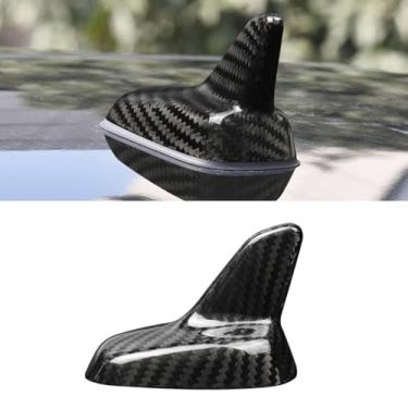 Imagem de FINMOKAL Cobertura de antena de tubarão de teto de carro de fibra de carbono compatível com VW Tiguan 2017 Golf 7 2014-2020 Bora Magotan Sagitar, 8 cm