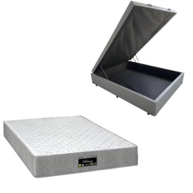 Imagem de Cama Box Baú Blindada com Colchão RivIera Molas Ensacadas 25cm de altura (CORINO CINZA, Casal)