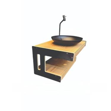 Imagem de Gabinete de banheiro Gabinete com pia Pia cuba Gabinete com cuba Gabinete moderno(PRETO/FREIJÓ)