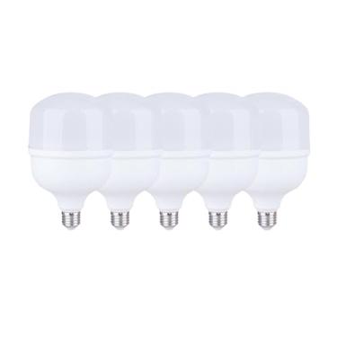 Imagem de Kit 5 Lâmpadas LED 50W High Power 6500K Luz Branca Fria E27 para Iluminação de Grandes Áreas (5)